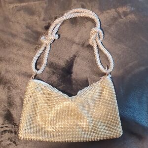 Elegant Gold Beaded Women's Bag
